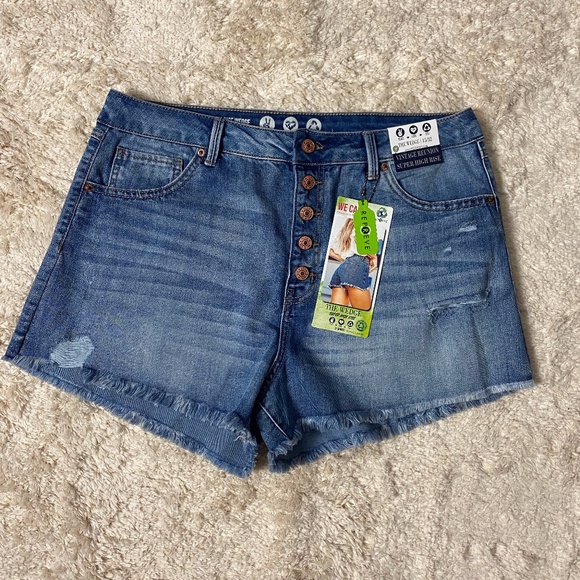 Rewash Pants - NWT Rewash Distressed High Rise Jean Shorts 15 32
